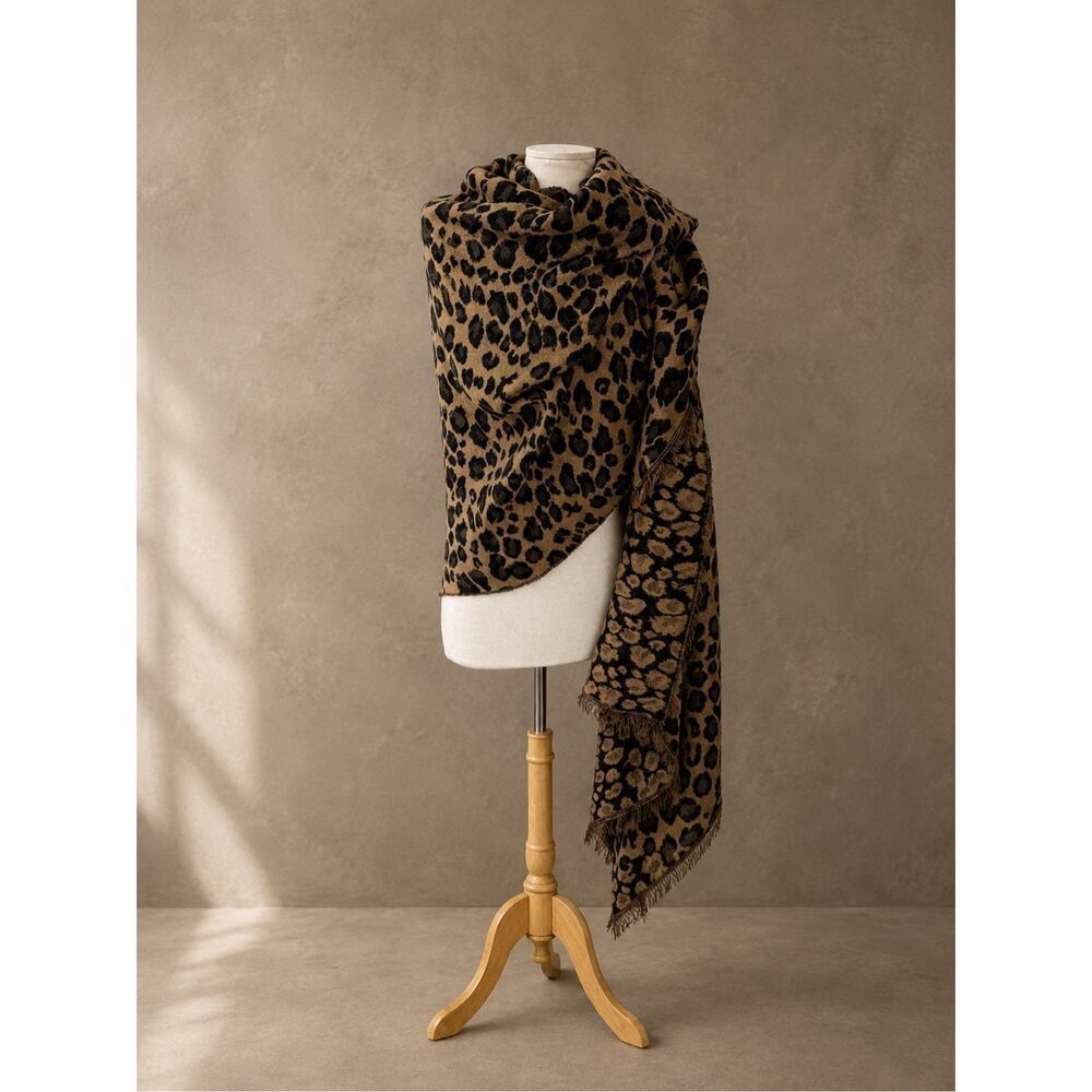 LEOPARD print shawl soft long 74” x 34” scarf